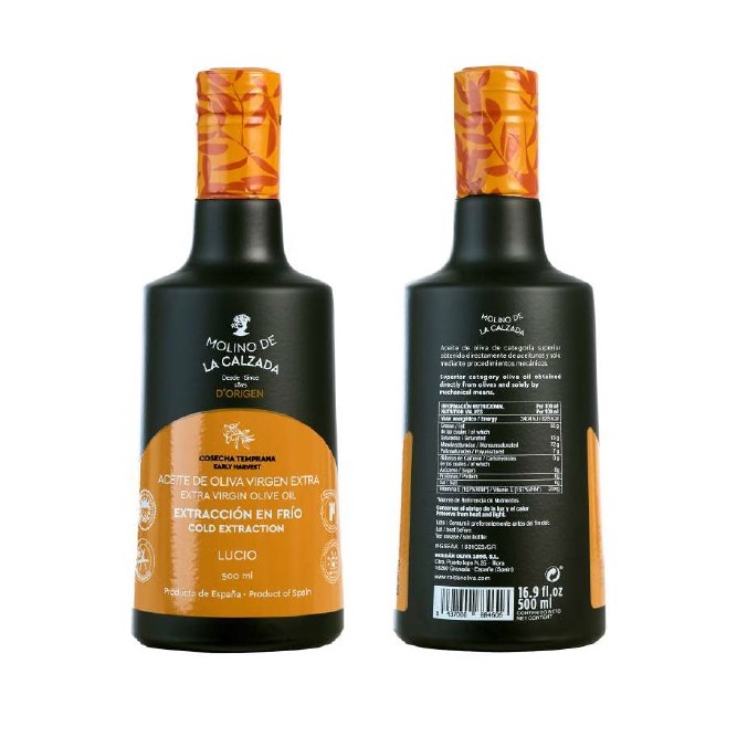Imagen Producto AOVE VERDE Edición Limitada Caja Molino de la Calzada Aceite de Oliva Virgen Extra Lucio Bell 500ML Campaña 2024/25