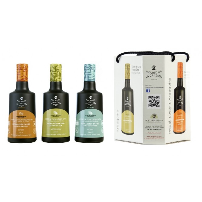 Imagen Producto Molino de la Calzada Estuche 3 botellas Aceite de Oliva Virgen Extra Bell 500ML